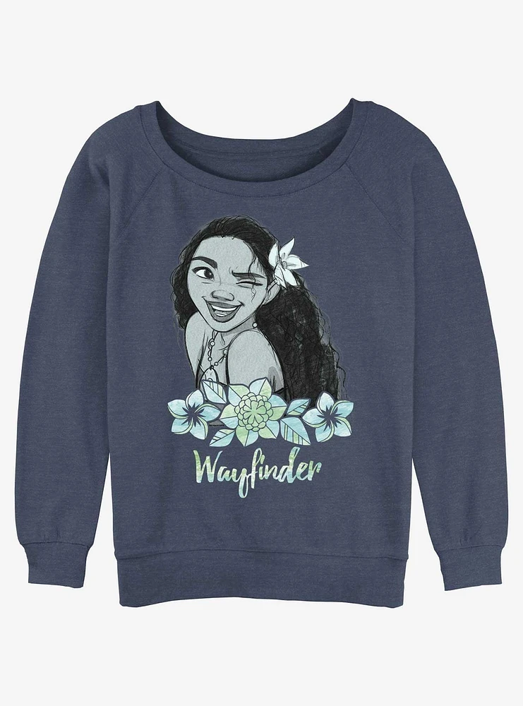 Disney Moana Wink Womens Slouchy Sweatshirt