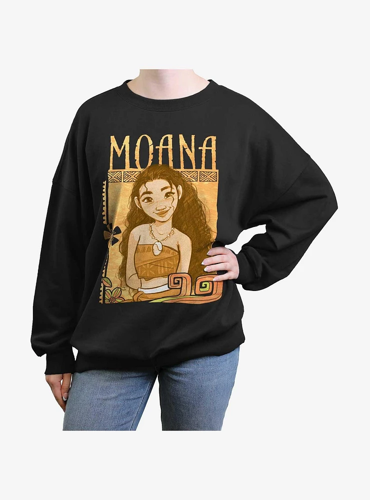 Disney Moana Smile Womens Oversized Sweatshirt