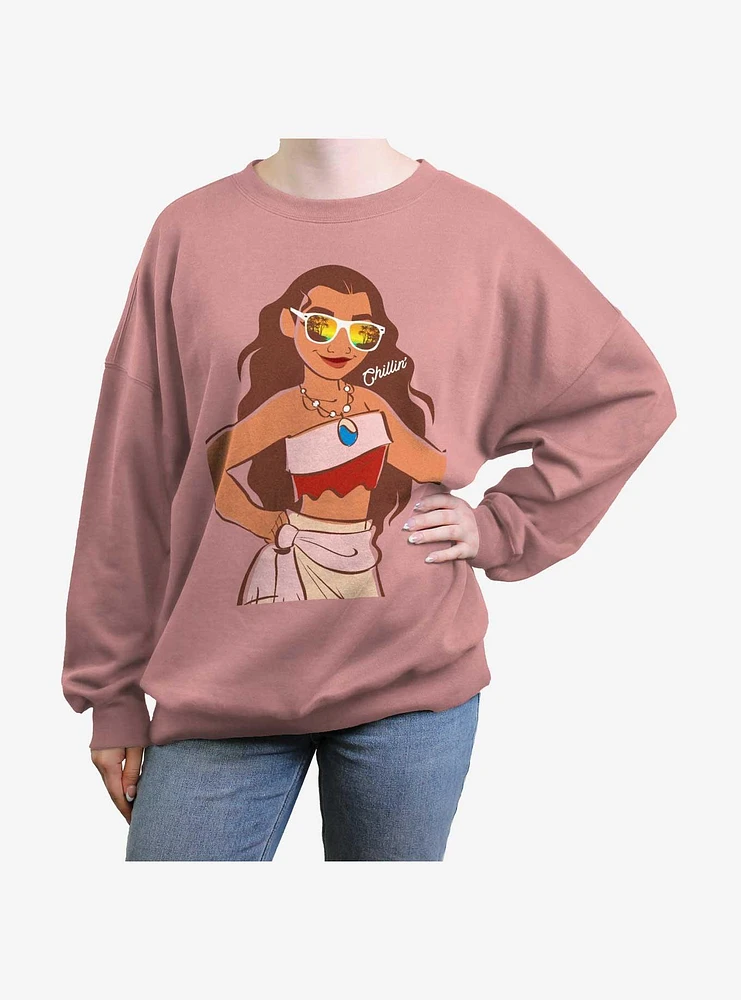 Disney Moana Beach Pose Womens Oversized Sweatshirt