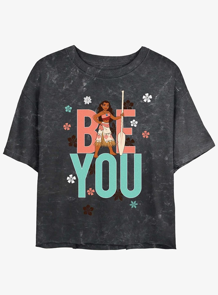 Disney Moana Be You Womens Mineral Wash Crop T-Shirt