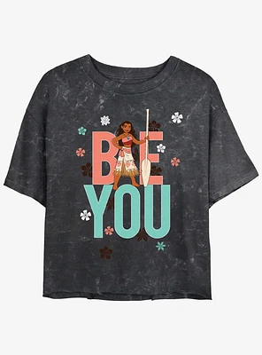 Disney Moana Be You Womens Mineral Wash Crop T-Shirt