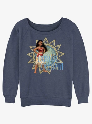 Disney Moana Explore Oceania Womens Slouchy Sweatshirt