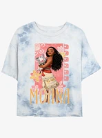 Disney Moana With Pua Cute Pose Womens Tie-Dye Crop T-Shirt