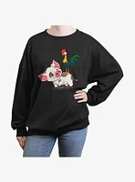 Disney Moana Hei & Pua Womens Oversized Sweatshirt