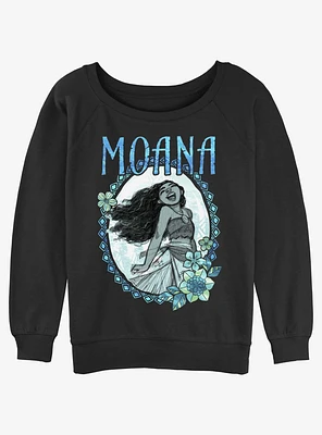 Disney Moana Wreath Circle Womens Slouchy Sweatshirt