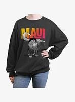 Disney Moana Maui Pose Womens Oversized Sweatshirt