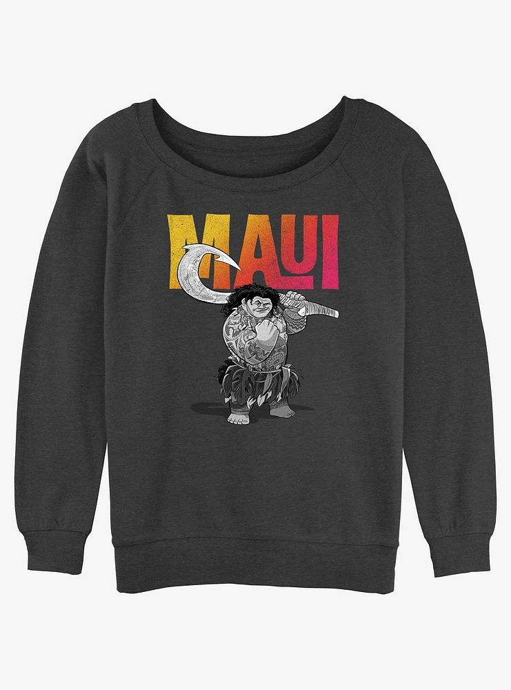 Disney Moana Maui Pose Womens Slouchy Sweatshirt