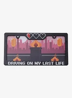 Driving On My Last Life License Plate Frame