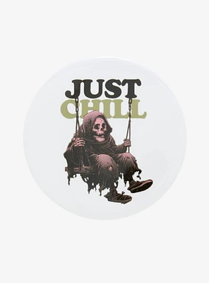 Just Chill Skeleton Reaper 3 Inch Button