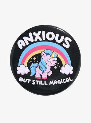 Anxious Unicorn 3 Inch Button