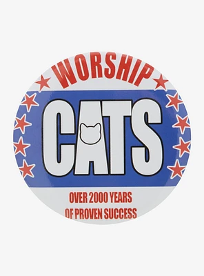 Worship Cats 3 Inch Button