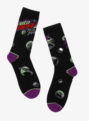 Mountain Dew Pitch Black Glow-In-The-Dark Crew Socks