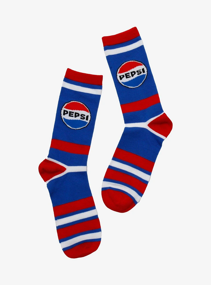 Pepsi Logo Stripe Crew Socks