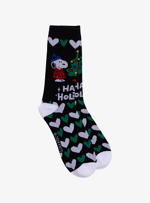 Peanuts Snoopy Woodstock Happy Holiday Crew Socks