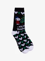 Peanuts Snoopy Woodstock Happy Holiday Crew Socks