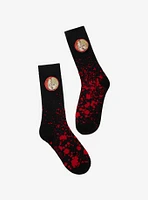 Chucky Tiffany Split Patch Blood Splatter Crew Socks