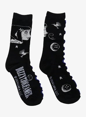 Coraline Dizzy Dreamer Glow-In-The-Dark Crew Socks