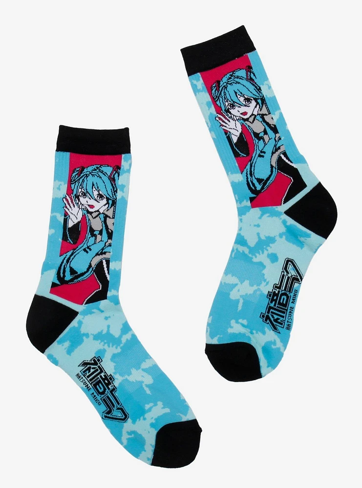 Hatsune Miku Profile Tie-Dye Crew Socks