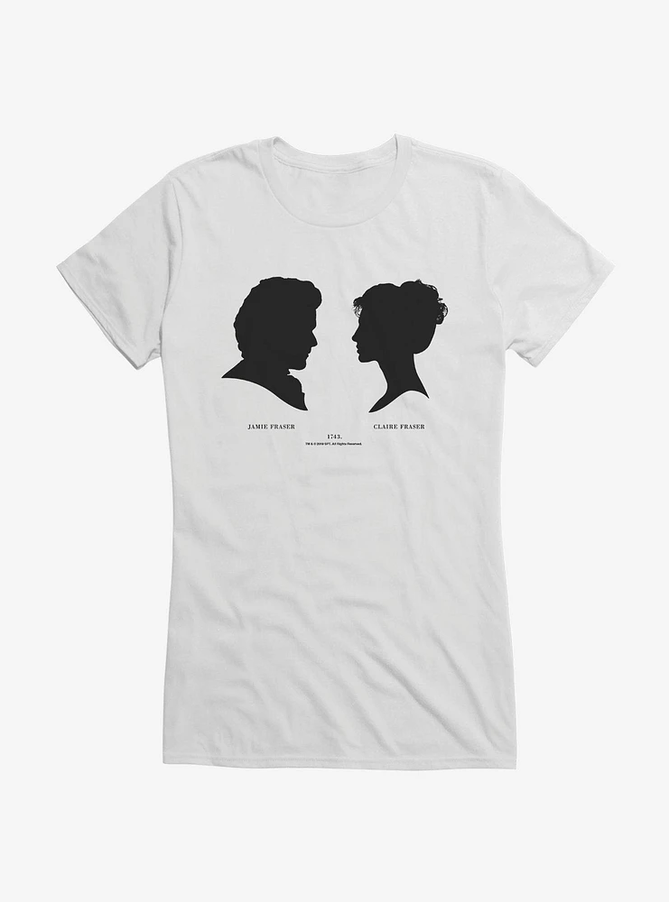 Outlander Claire and Jamie Silhouette Girls T-Shirt