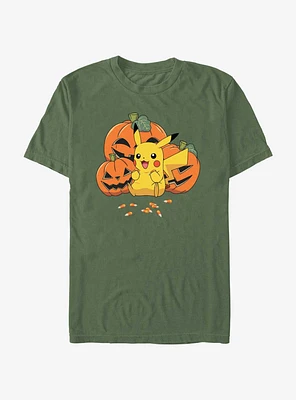 Pokemon Pikachu Pumpkins Garment Dye T-Shirt