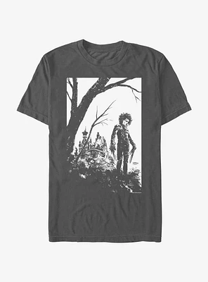 Edward Scissorhands Black And White Cover Garment Dye T-Shirt