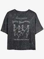 Disney Silly Symphony Skeleton Dance Girls Mineral Wash Crop T-Shirt