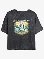 Disney Silly Symphony Spring Frog Pond Girls Mineral Wash Crop T-Shirt