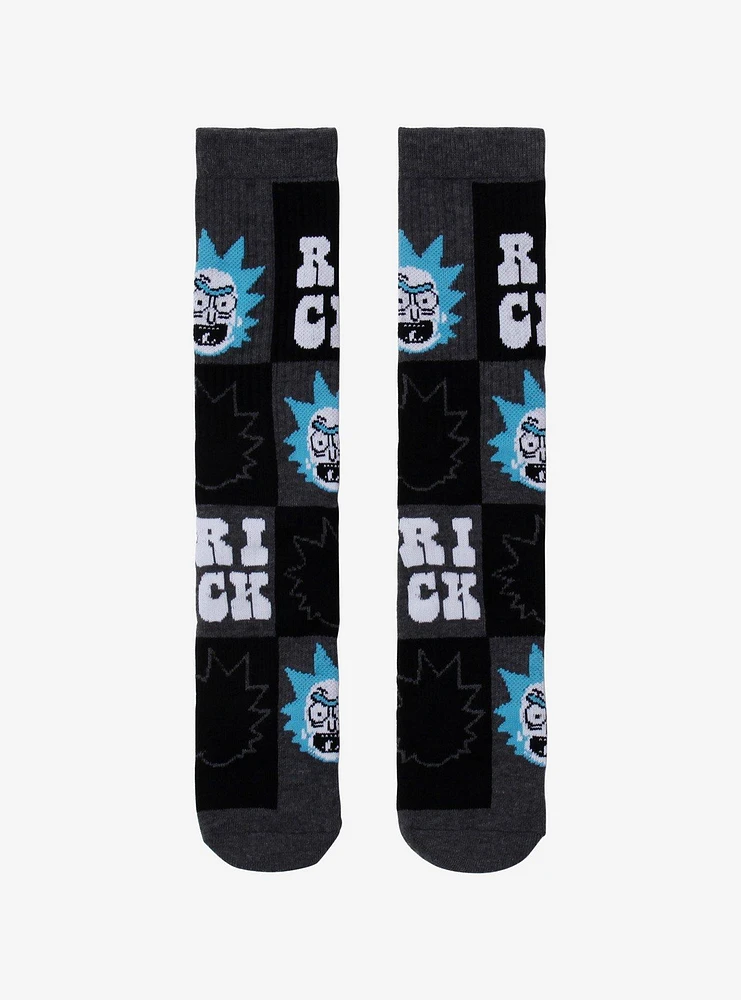 Rick And Morty Rick Checkered Crew Socks