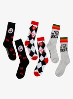 DC Comics Batman Joker & Harley Quinn Crew Socks 3 Pair