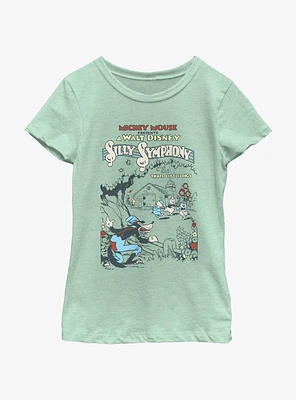 Disney Silly Symphony Three Little Pigs Poster Youth Girls T-Shirt