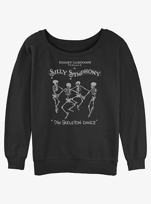 Disney Silly Symphony Skeleton Dance Womens Slouchy Sweatshirt