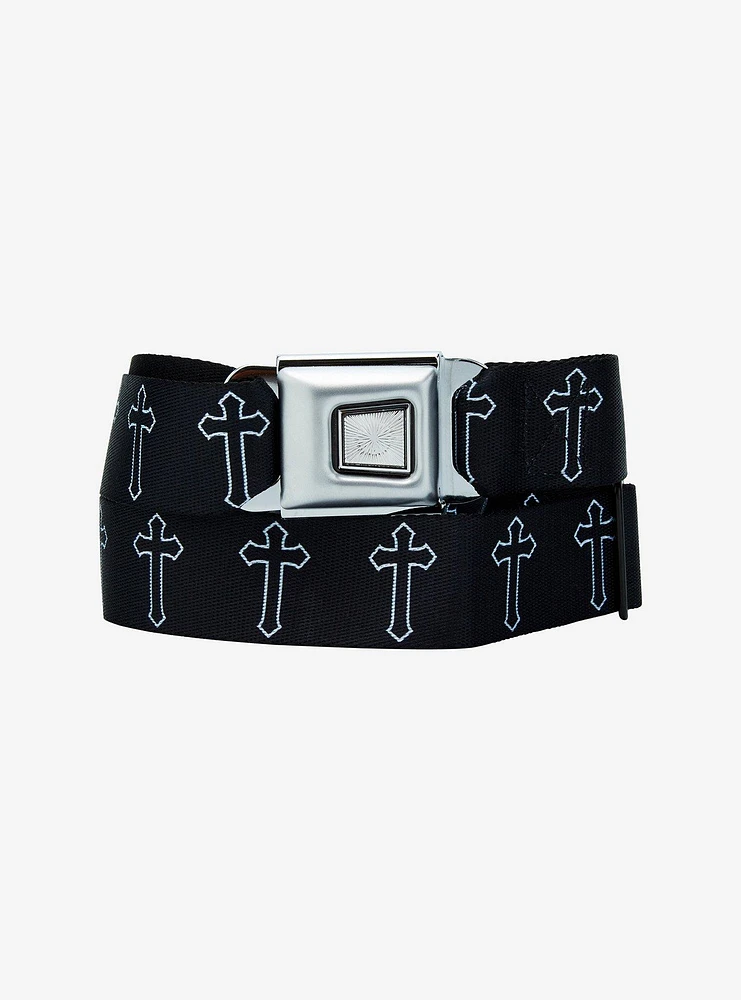 Black & White Cross Seatbelt Belt