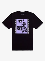 Deftones Black & Lavender Flowers Relaxed Fit Girls T-Shirt