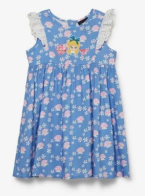 Disney Alice's Wonderland Bakery Mushroom Allover Print Ruffle Toddler Dress