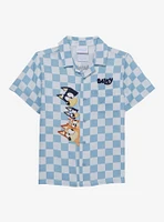 Bluey Heeler Family Checkered Toddler Button Up
