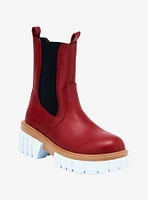 Yoki Burgundy Chelsea Boots