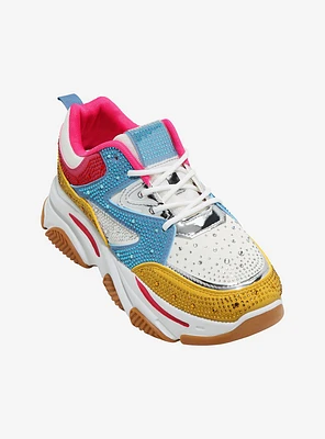 Yoki Kalvin Multi-Colored Rhinestone Sneakers