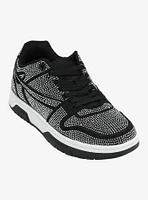 Yoki Black & Silver Rhinestone Hunter Sneakers