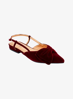 Chinese Laundry Burgundy Velvet Bow Flats