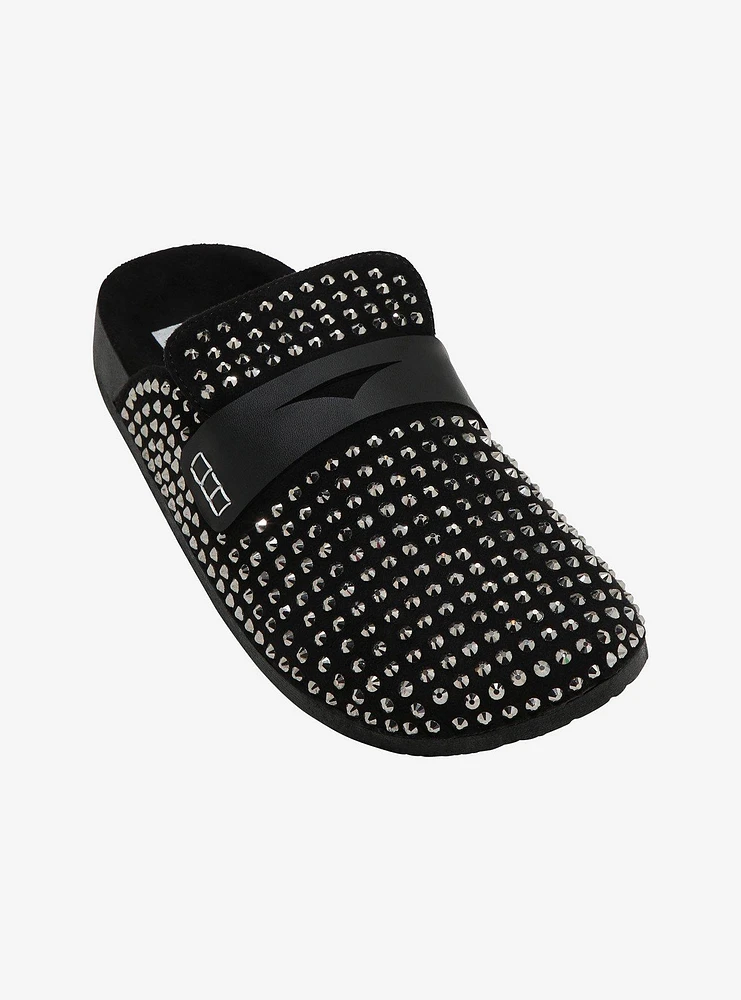 Dirty Laundry Black Rhinestone Breach Clogs