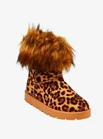 Dirty Laundry Leopard Fuzzy Boots