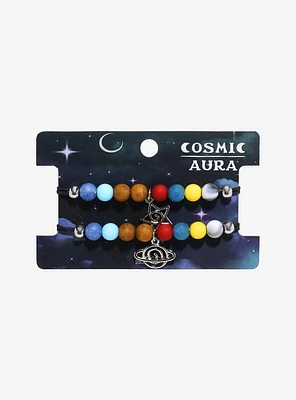 Cosmic Aura Star Planet Beads Best Friend Cord Bracelet Set