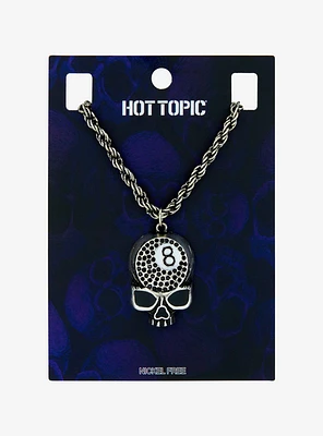 Skull 8 Ball Bling Necklace