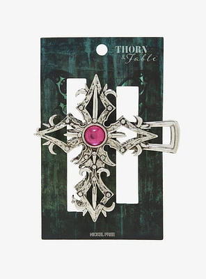 Thorn & Fable Ornate Cross Gem Claw Hair Clip