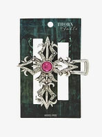 Thorn & Fable Ornate Cross Gem Claw Hair Clip