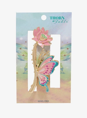 Thorn & Fable Butterfly Flower Claw Hair Clip