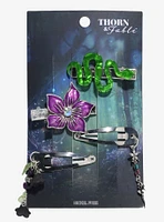 Thorn & Fable Snake Flower Charm Hair Clip Set