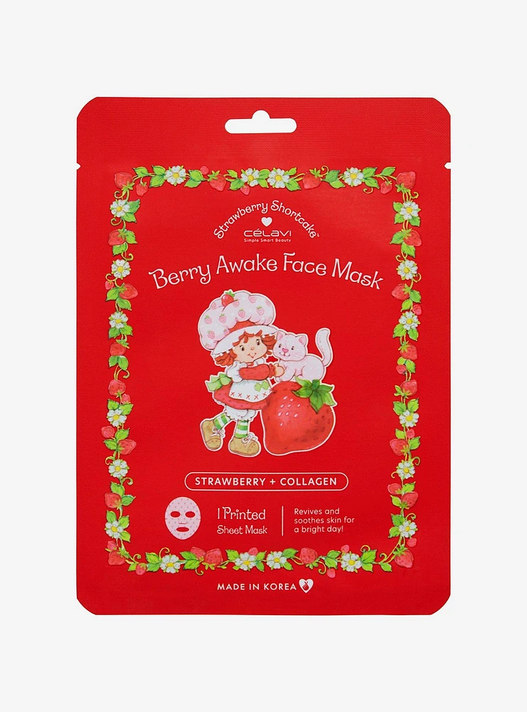 Celavi Strawberry Shortcake Berry Awake Facial Sheet Mask