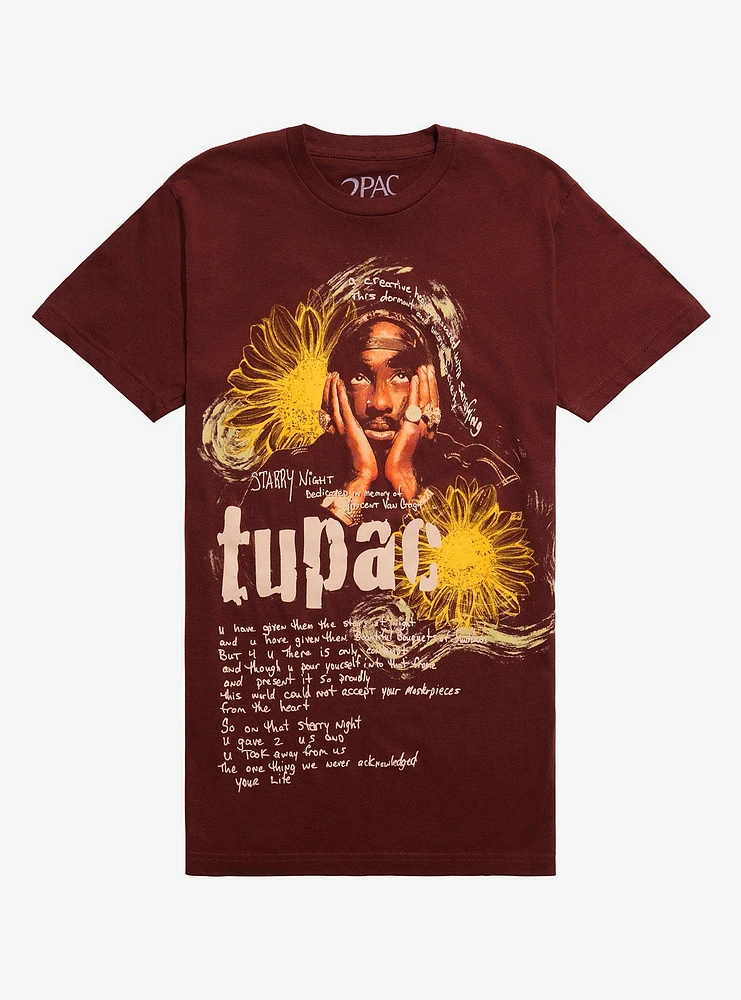 Tupac Starry Night Poem Relaxed Fit Girls T-Shirt