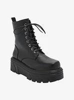 Koi Black Stomper Platform Combat Boots